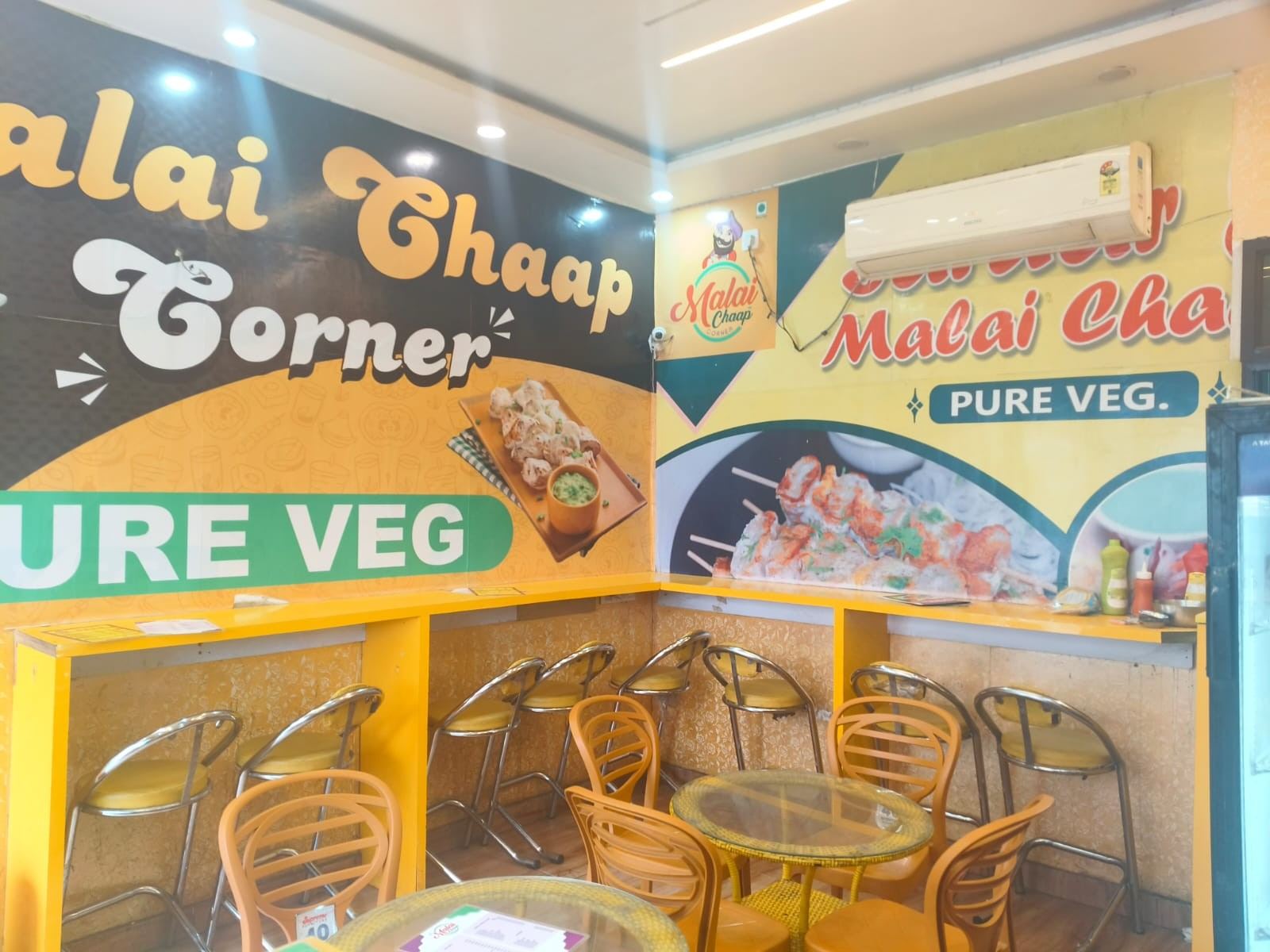 Malai Chaap Corner seating area interior